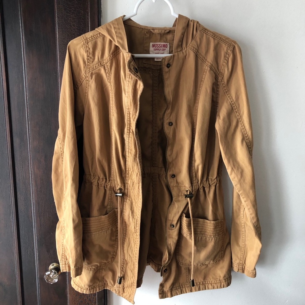 Mossimo Khaki Utility Fall Hooded Jacket Small